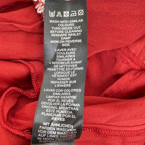 ASOS Mini Dress Floral Size 10 Crochet High Neck Open Back Red Orange Coquette - Picture 10 of 12